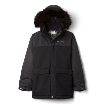 Columbia Boundary Bay Down Parka, Chamarras Negros Para Niño | 693148-WOI